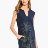 Discount NIC+ZOE Embroidered Fauna Dress Indigo Multi