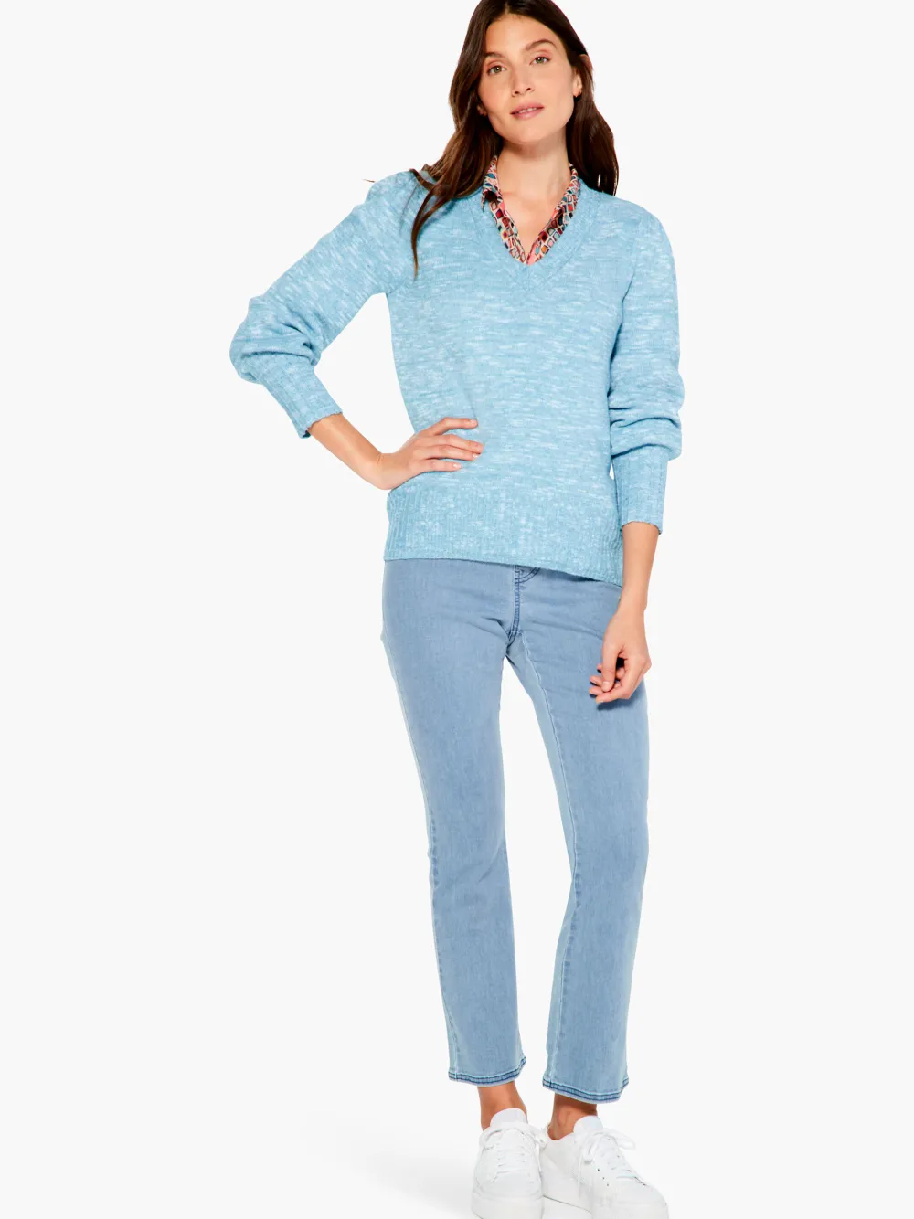Sale NIC+ZOE Evening Chill Sweater Ocean Tide