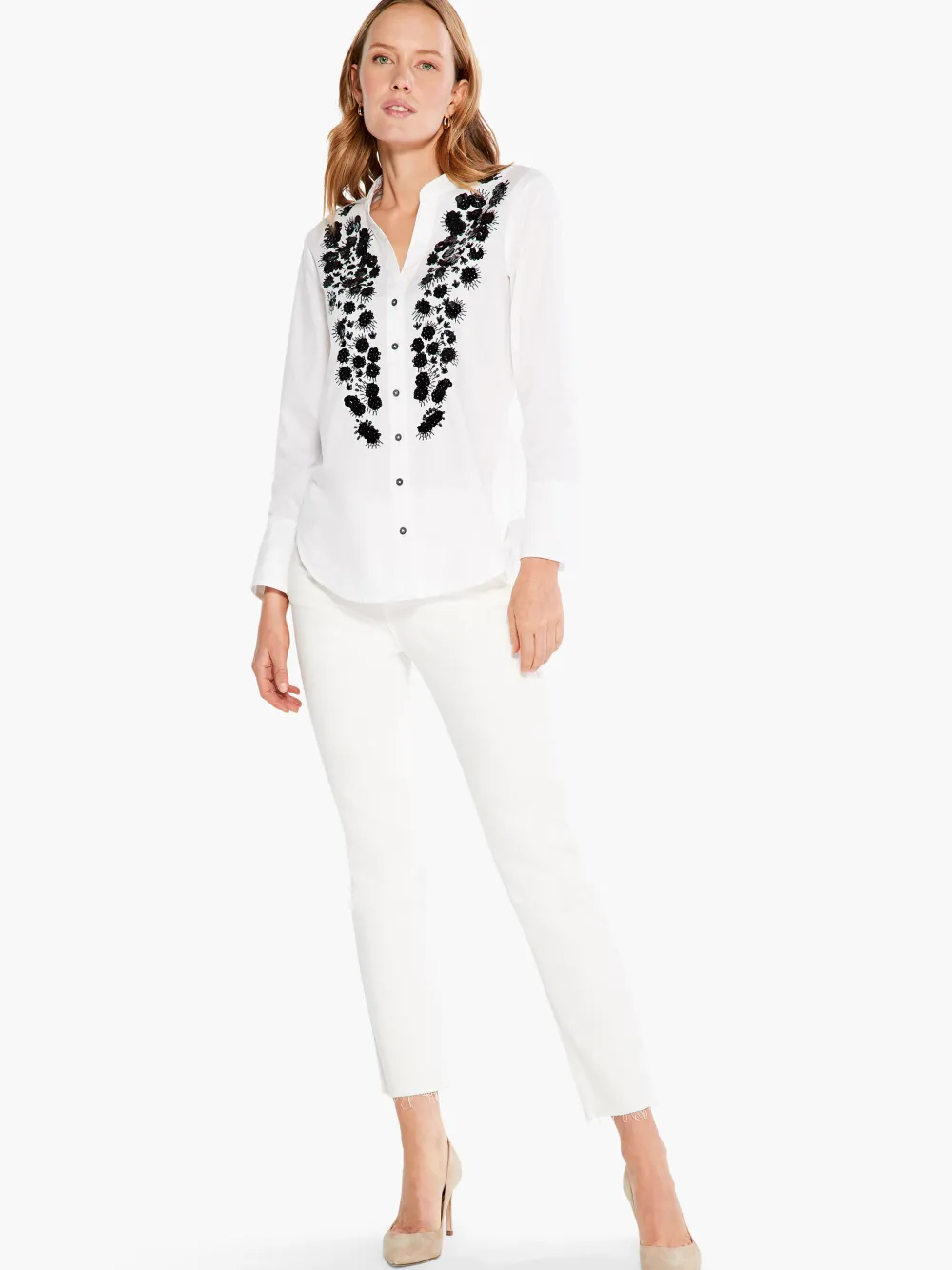 Shop NIC+ZOE Evening Glam Shirt Paper White