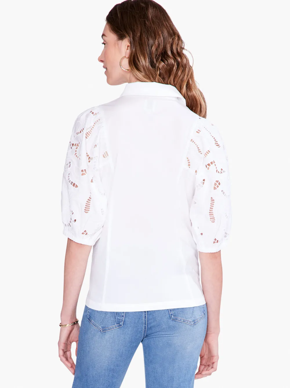Hot NIC+ZOE Eyelet Sleeves Shirt Paper White