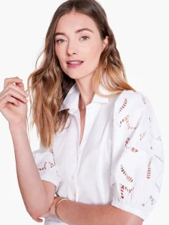 Hot NIC+ZOE Eyelet Sleeves Shirt Paper White