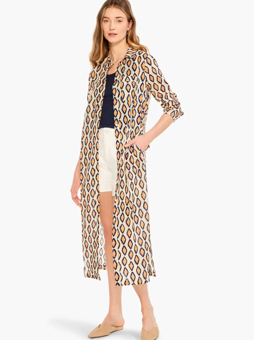 Fashion NIC+ZOE Falling Diamonds Dress Orange Multi