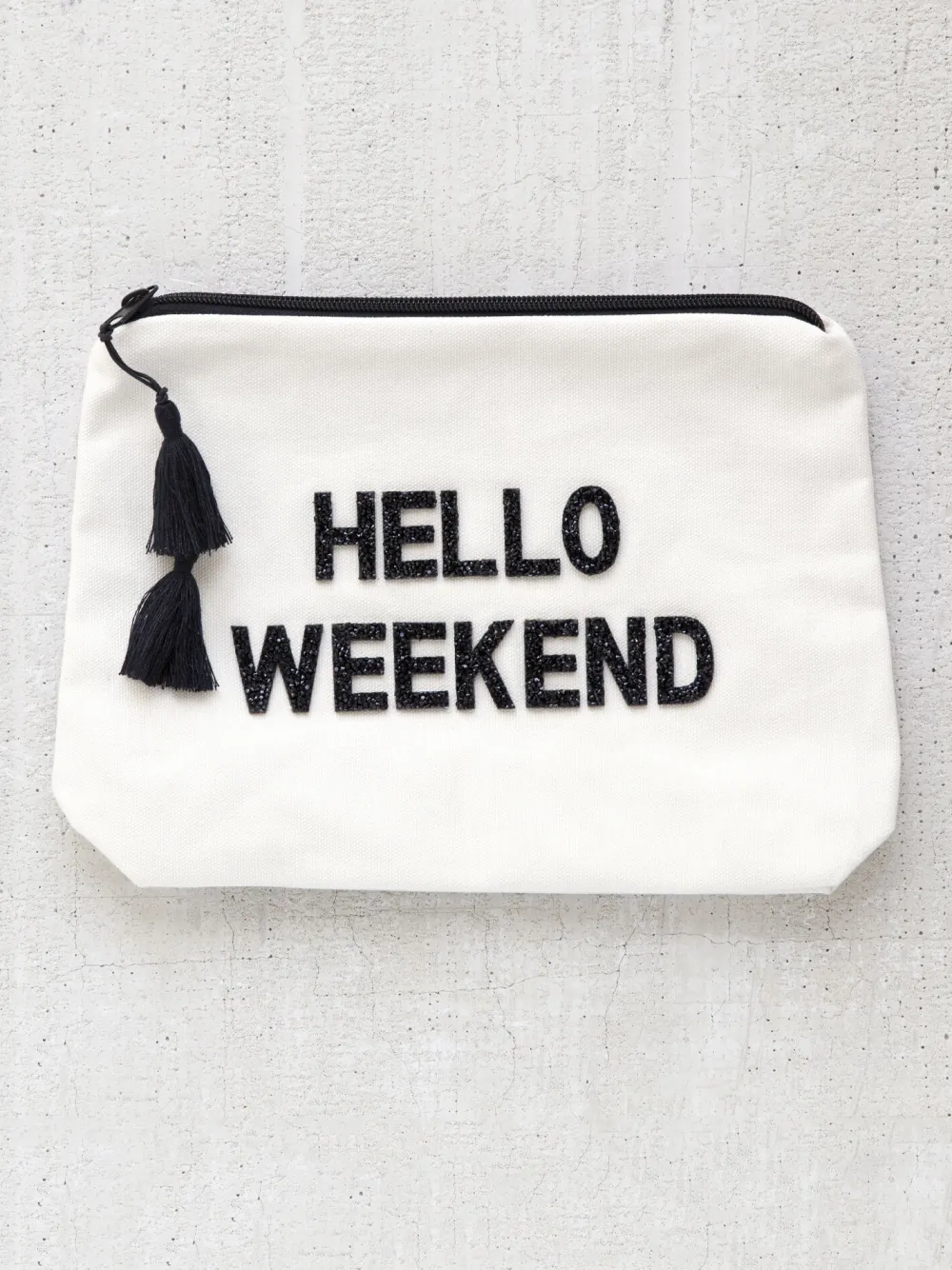 Outlet NIC+ZOE Fallon & Royce Canvas Bikini Bag Weekend Black/White