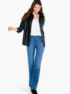 Sale NIC+ZOE Faux Leather Shirt Black Onyx