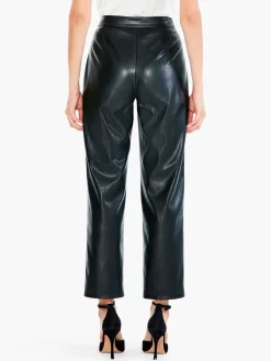 Flash Sale NIC+ZOE Faux Leather Straight-Leg Trouser Black Onyx