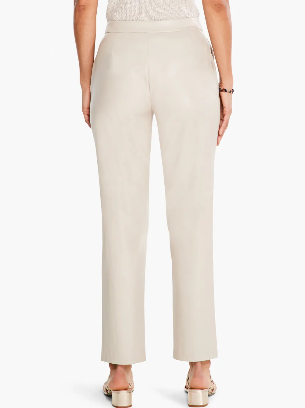 Hot NIC+ZOE Faux Leather Straight-Leg Trouser Cobblestone