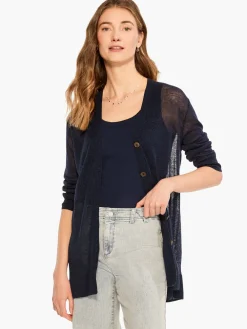 Online NIC+ZOE Featherweight Button Cardigan Dark Indigo
