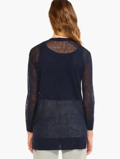 Online NIC+ZOE Featherweight Button Cardigan Dark Indigo