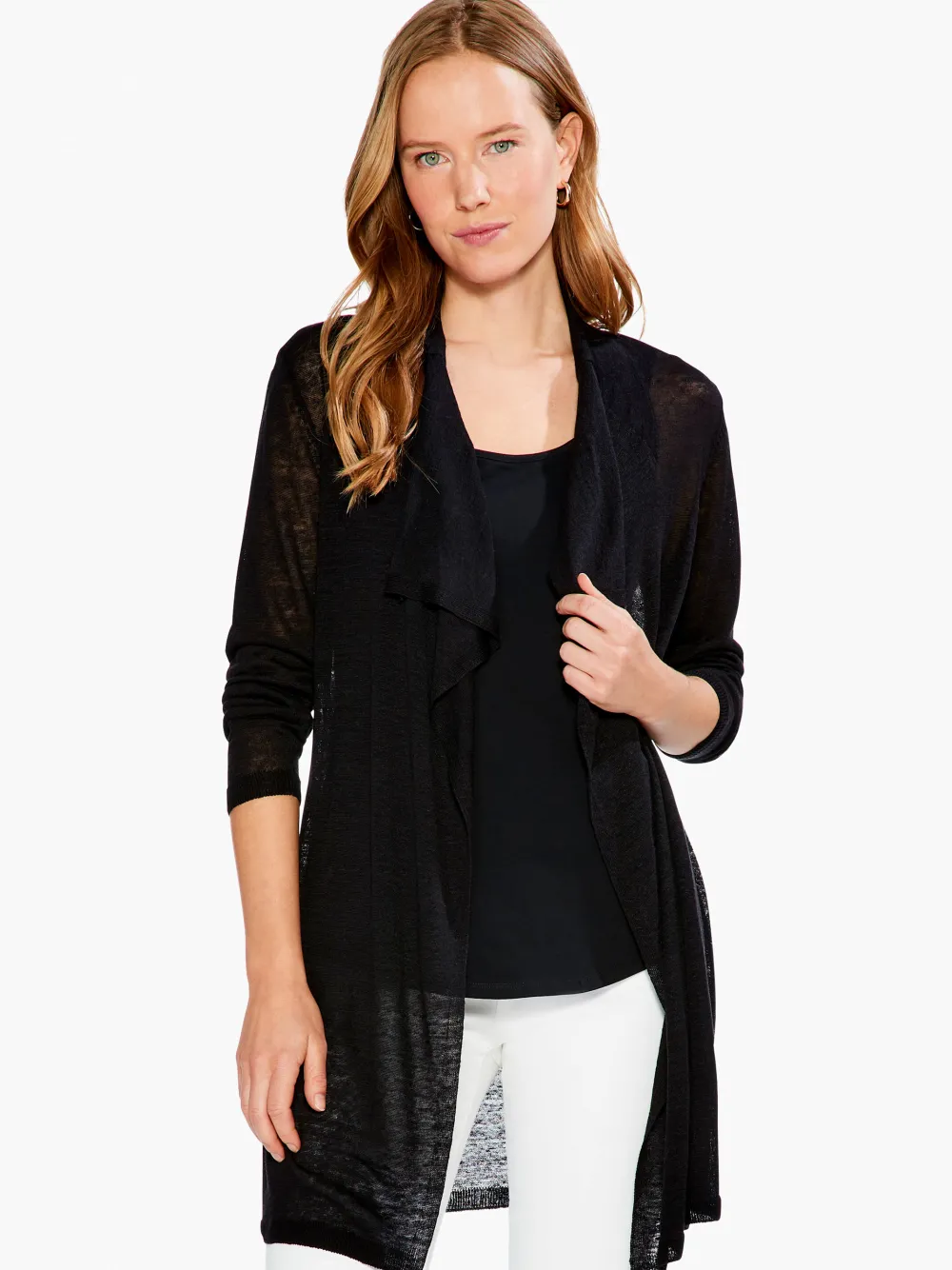 Outlet NIC+ZOE Featherweight Drape Cardigan Black Onyx