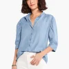 Cheap NIC+ZOE Femme Sleeve Denim Shirt Mineral