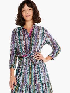 Store NIC+ZOE Flower Field Crinkle Shirt Pink Multi