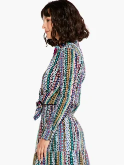 Store NIC+ZOE Flower Field Crinkle Shirt Pink Multi