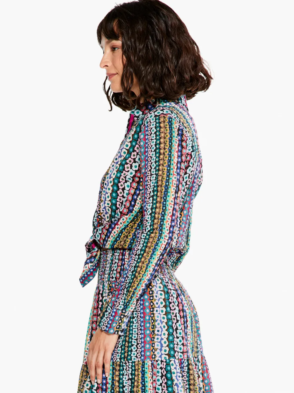 Store NIC+ZOE Flower Field Crinkle Shirt Pink Multi