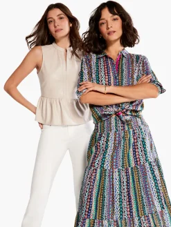 Store NIC+ZOE Flower Field Crinkle Shirt Pink Multi