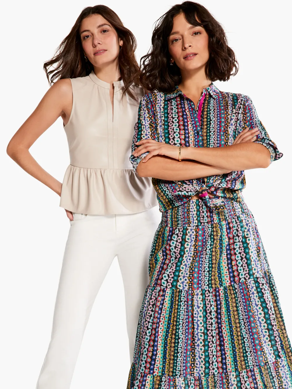 Store NIC+ZOE Flower Field Crinkle Shirt Pink Multi