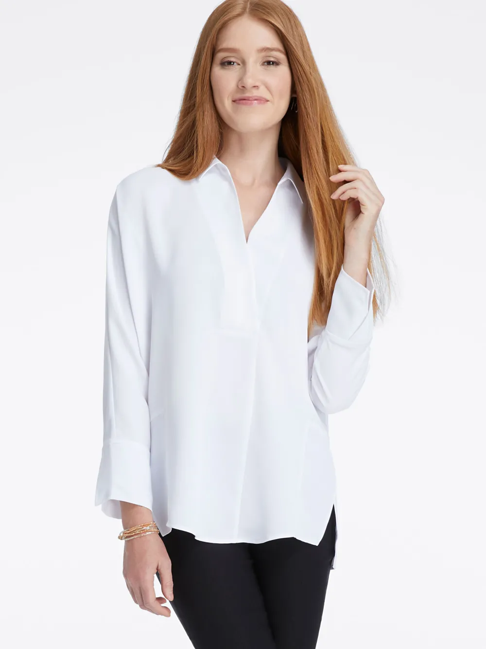 Outlet NIC+ZOE Flowing Ease Blouse Paper White
