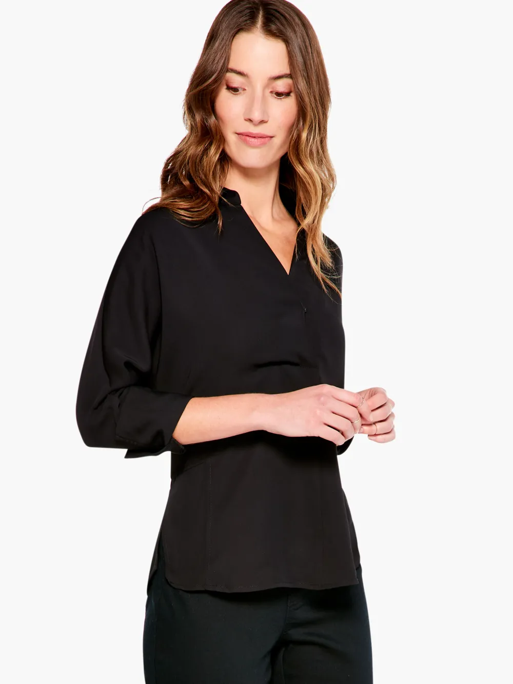 Best Sale NIC+ZOE Flowing Ease Blouse Black Onyx