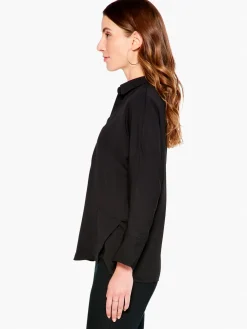 Best Sale NIC+ZOE Flowing Ease Blouse Black Onyx