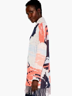 Online NIC+ZOE Fringe Forward Jacket Orange Multi