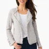 Fashion NIC+ZOE Fringe Mix Knit Jacket Black Onyx
