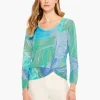 Flash Sale NIC+ZOE Full Bloom Sweater Blue Multi