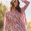 Best Sale NIC+ZOE Geo Dots Boyfriend Shirt Pink Multi