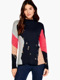 Hot NIC+ZOE Glowing Embers Sweater Blue Multi