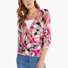Sale NIC+ZOE Glowing Petals 4-Way Cardigan Pink Multi