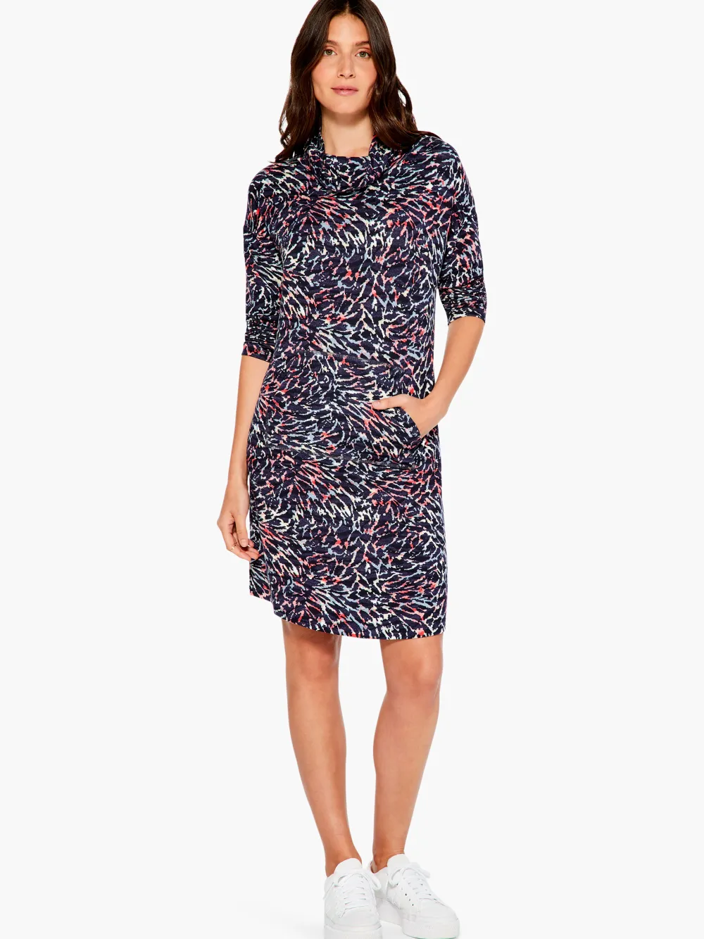 New NIC+ZOE Glowing Sunset Dress Indigo Multi