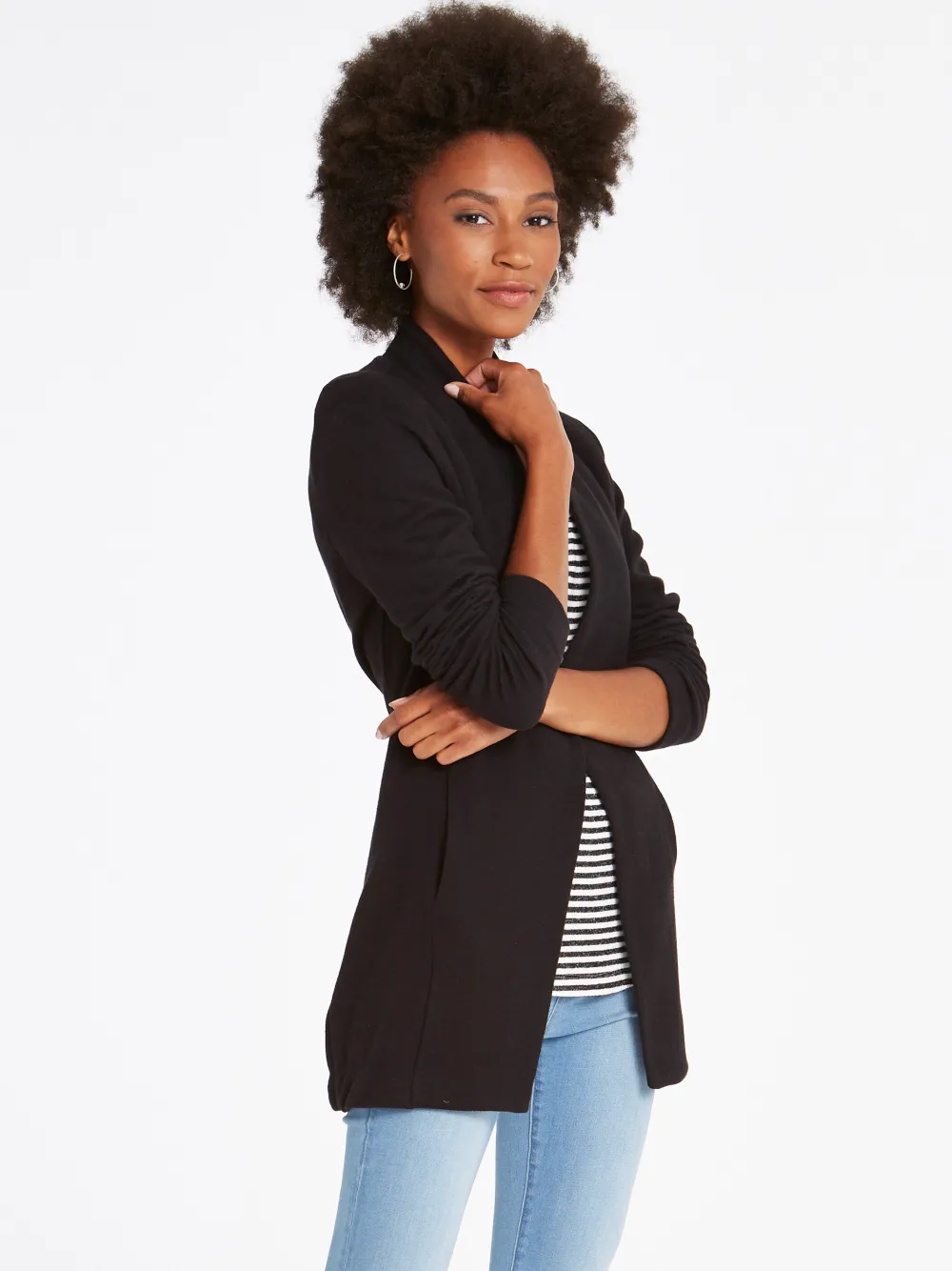 Cheap NIC+ZOE Grace Knit Jacket Black Onyx