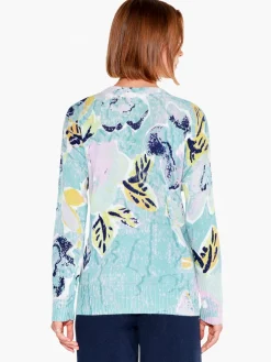 Discount NIC+ZOE Greenhouse Garden Sweater Green Multi