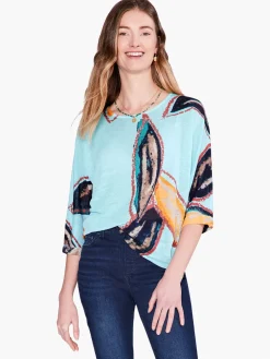 Cheap NIC+ZOE Grove Sweater Aqua Multi