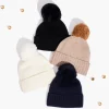 Cheap NIC+ZOE Hat Attack - Cashmere Hat With Faux Fur Pom Navy