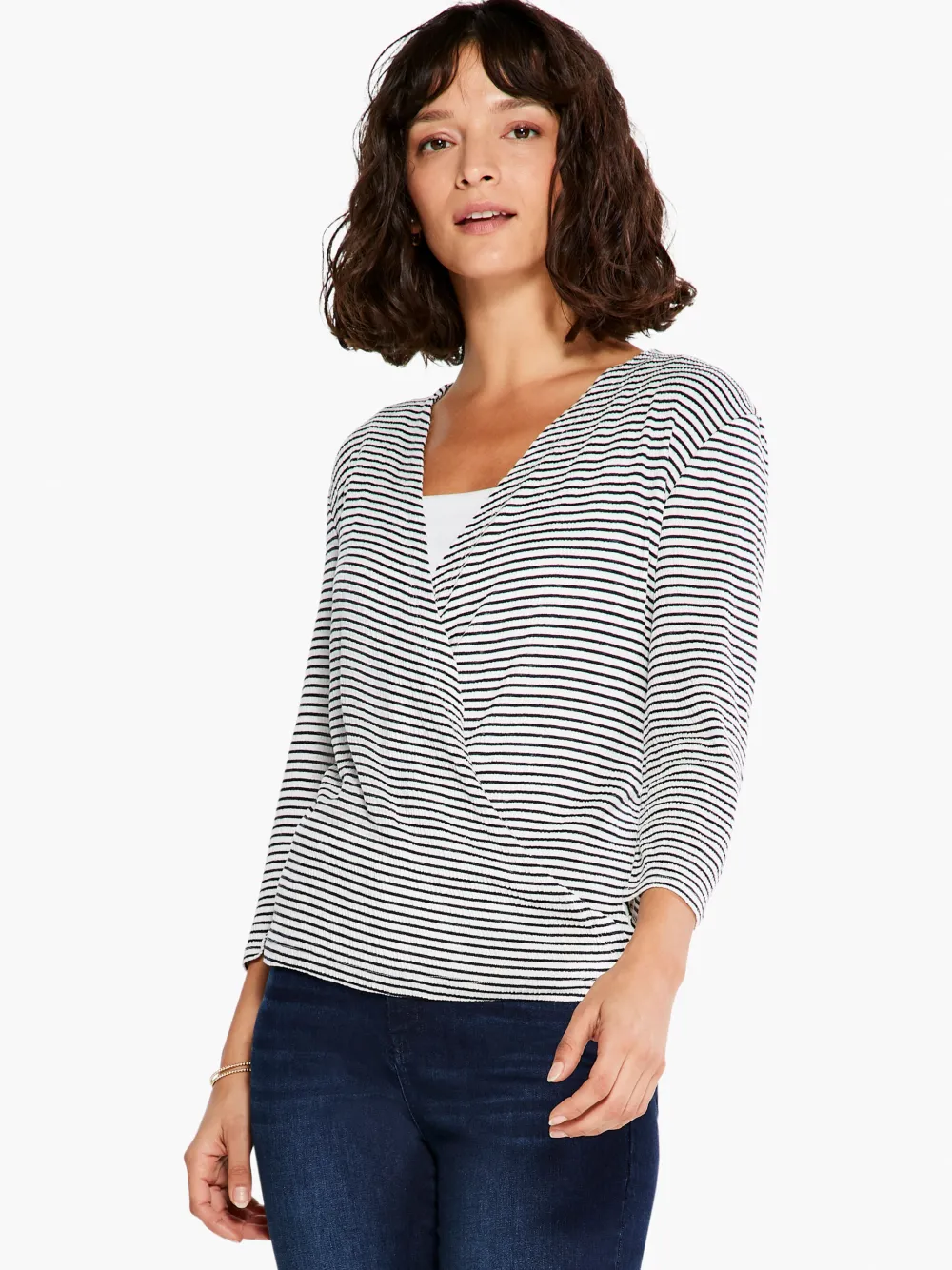 Discount NIC+ZOE In Line 4-Way Cardigan White Multi