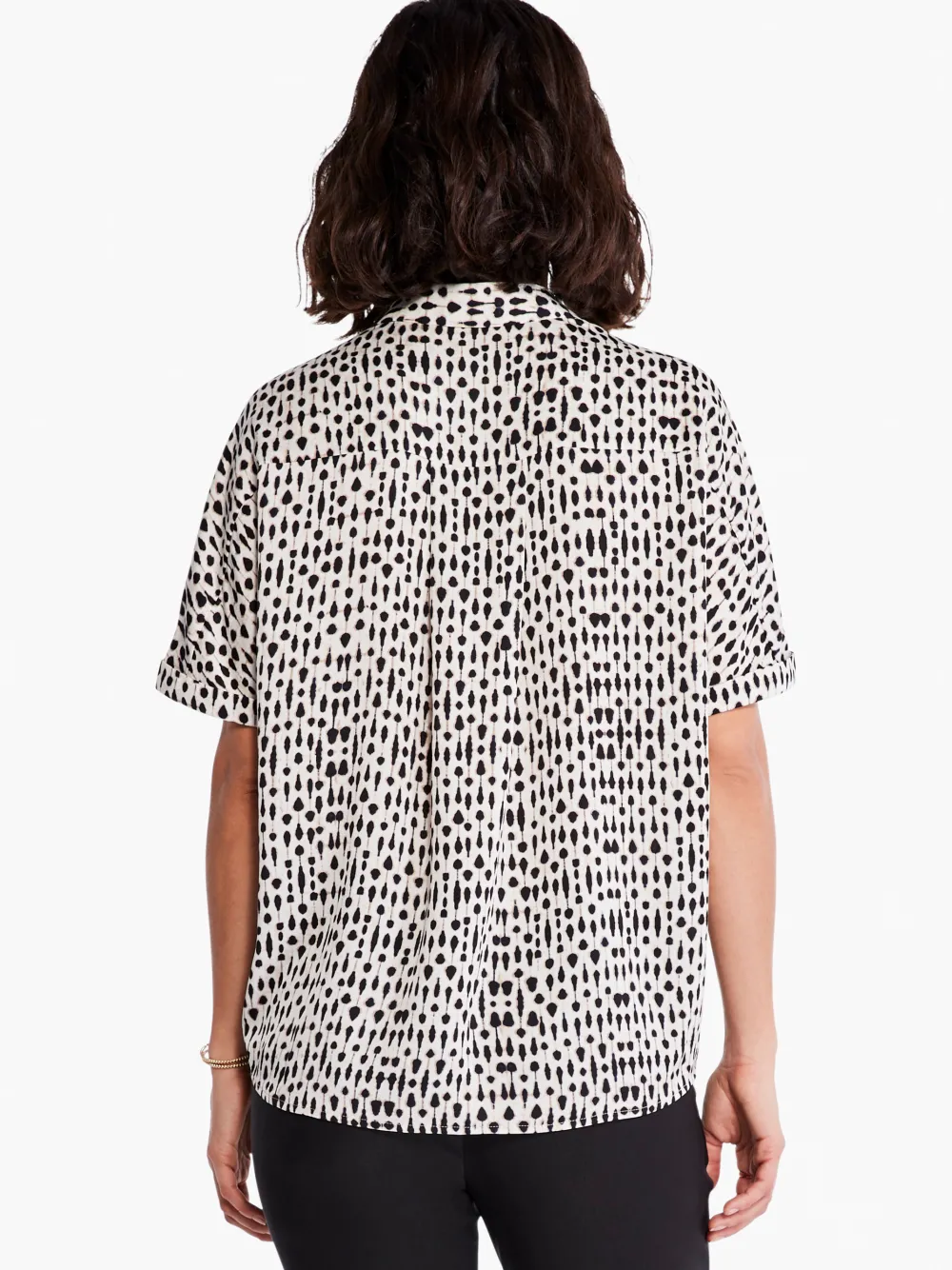 New NIC+ZOE Inky Dots Shirt White Multi