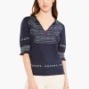 Shop NIC+ZOE Intarsia Stitches Sweater Indigo Multi