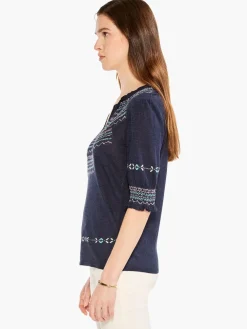 Shop NIC+ZOE Intarsia Stitches Sweater Indigo Multi