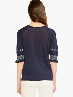 Shop NIC+ZOE Intarsia Stitches Sweater Indigo Multi