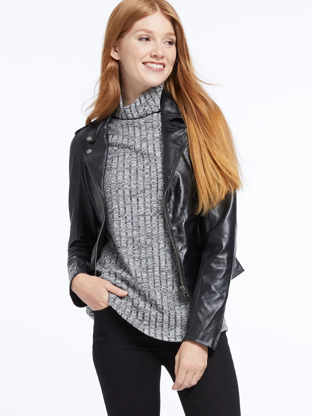 Online NIC+ZOE Jakett Washable Leather Moto Jacket Black
