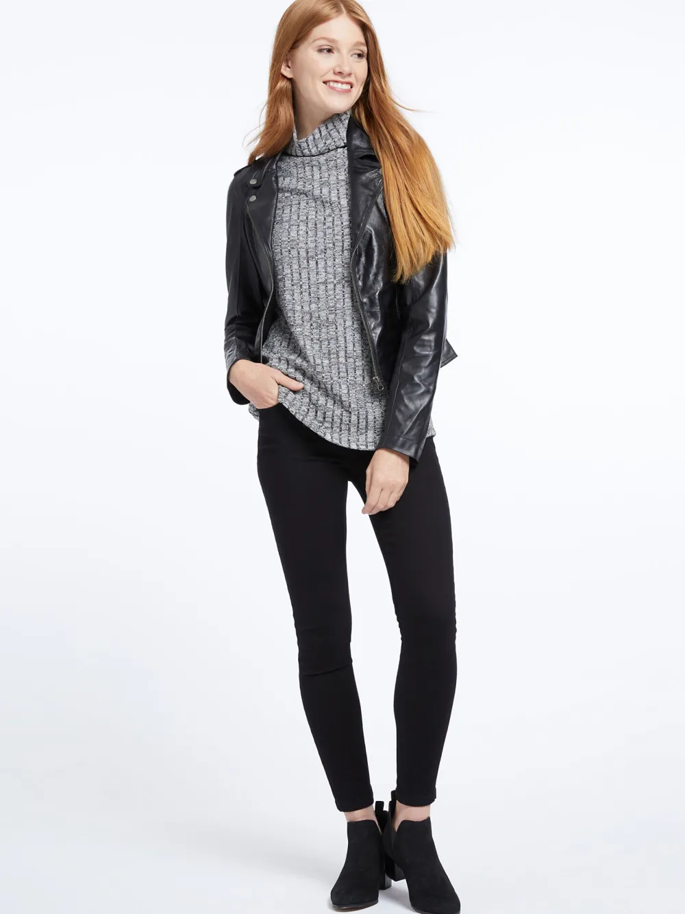 Online NIC+ZOE Jakett Washable Leather Moto Jacket Black