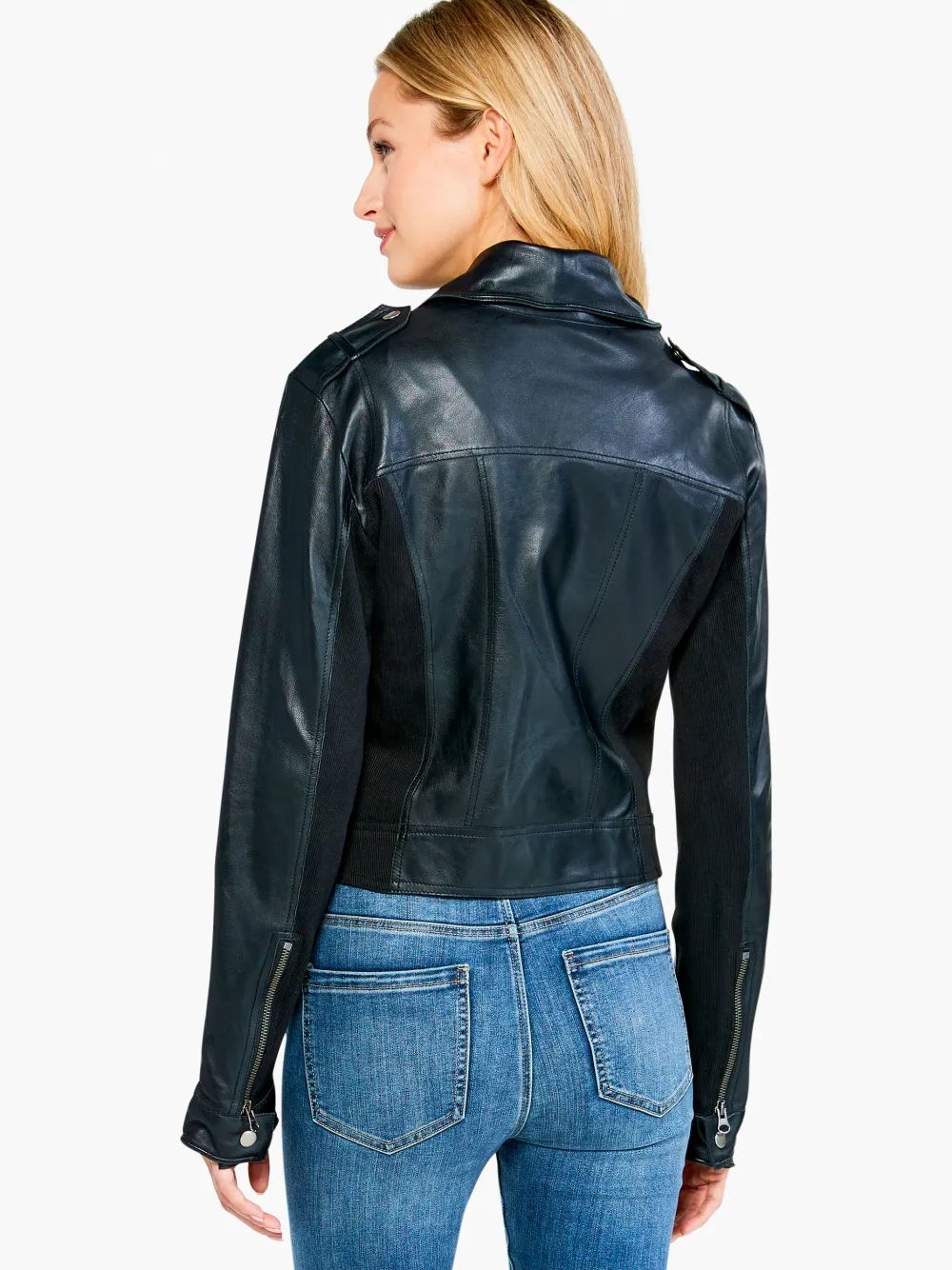 Shop NIC+ZOE Jkt Piper Leather Jacket Black