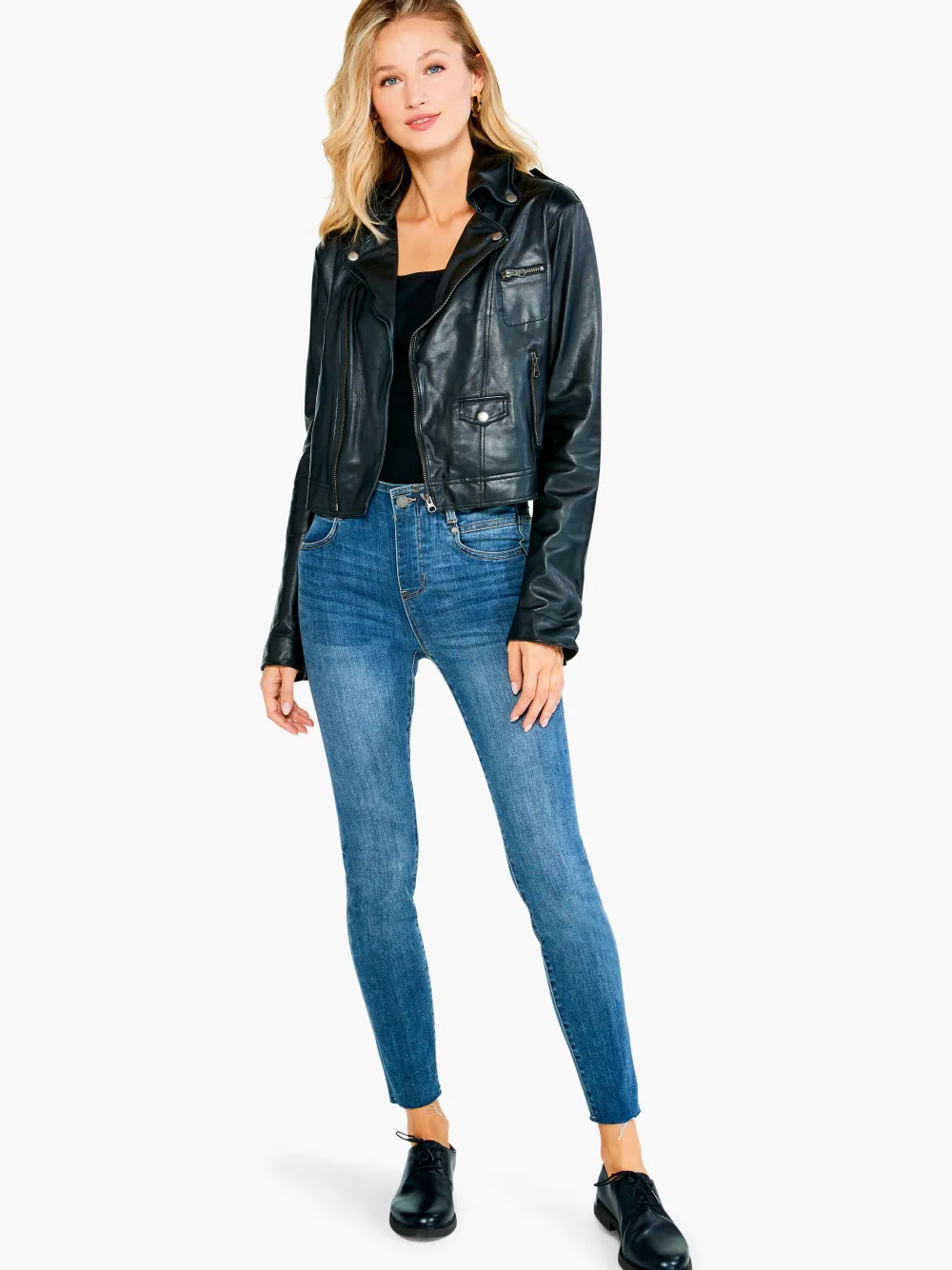Store NIC+ZOE Jkt Piper Leather Jacket Black