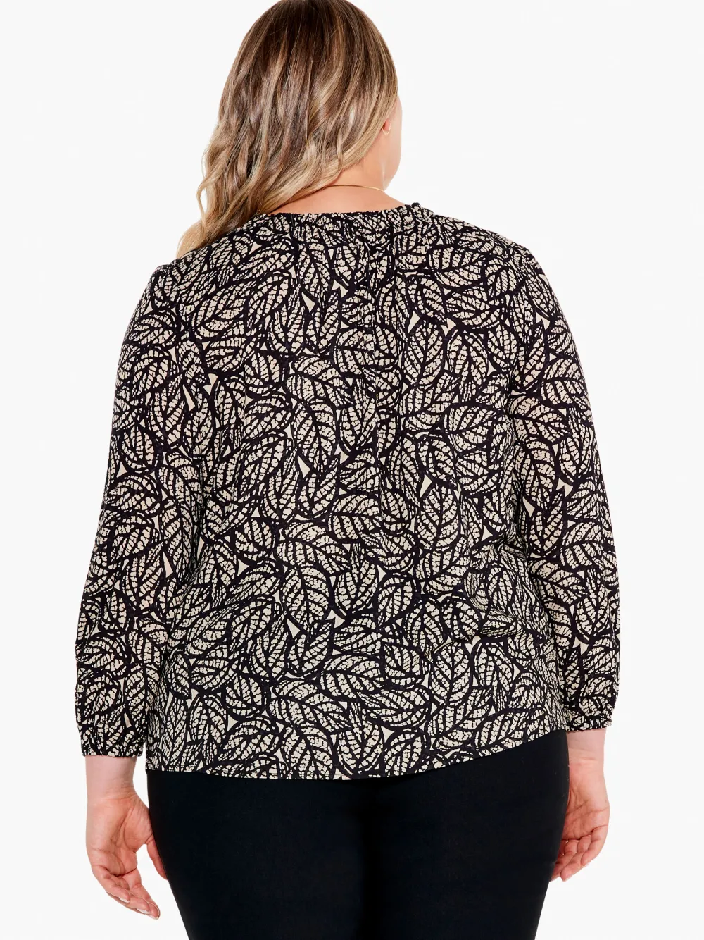 Best Sale NIC+ZOE Lacy Leaves Top Black Multi