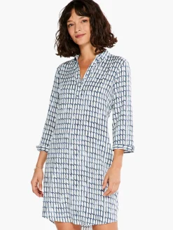 Shop NIC+ZOE Lattice Live In Dress Blue Multi