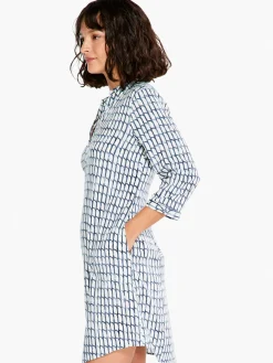 Shop NIC+ZOE Lattice Live In Dress Blue Multi