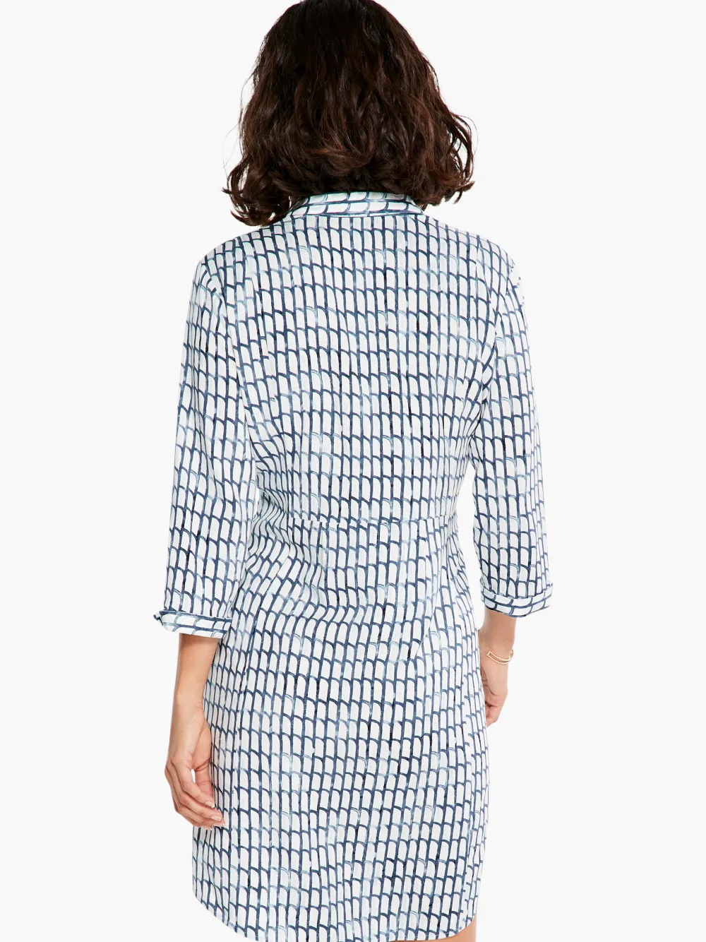 Shop NIC+ZOE Lattice Live In Dress Blue Multi