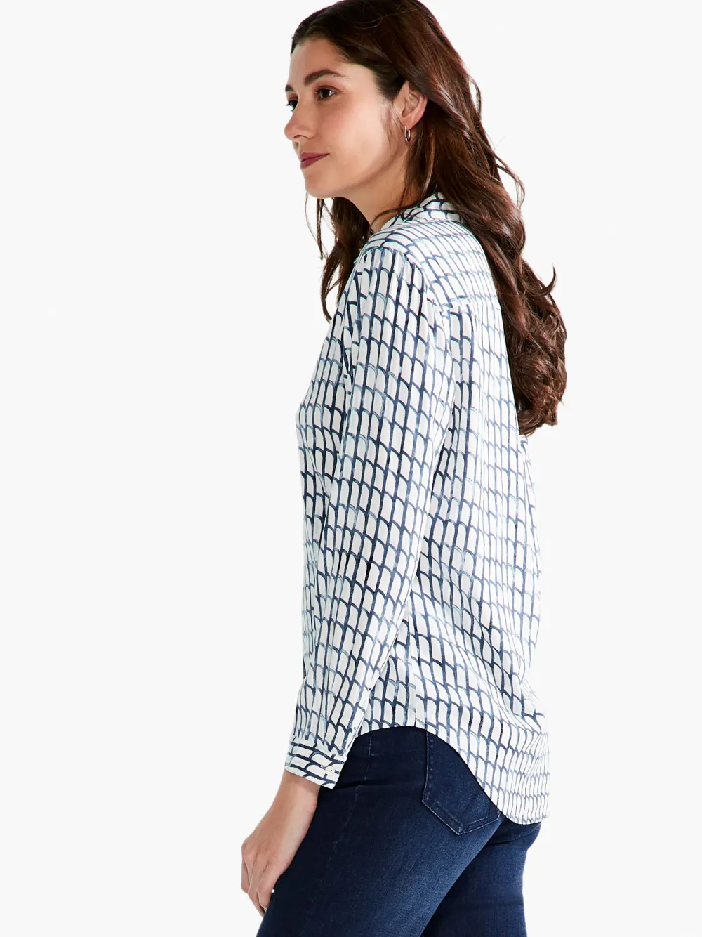 Discount NIC+ZOE Lattice Live In Shirt Blue Multi
