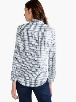 Discount NIC+ZOE Lattice Live In Shirt Blue Multi