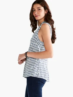 Clearance NIC+ZOE Lattice Live In Tank Blue Multi