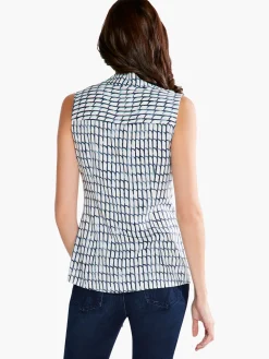Clearance NIC+ZOE Lattice Live In Tank Blue Multi